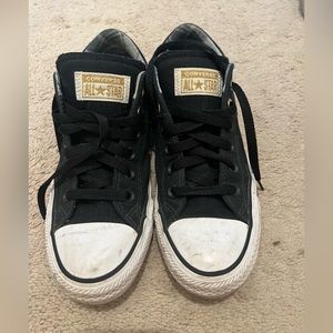 Black Converse Low Tops w/ Gold Details